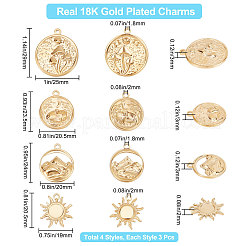 12 pendentif en acier inoxydable 304 de 4 styles&nbsp;STAS-BBC0001-61