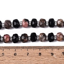Colliers de perles d'obsidienne naturelle et de rhodonite&nbsp;G-Q614-03A-03