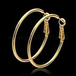 Pendientes grandes para mujer Pendientes de aro grandes de aleación de estaño ecológicos chapados en oro real 18k&nbsp;EJEW-BB09627-G