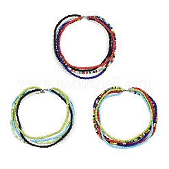 3 collana multifilo con perline di vetro bohémien&nbsp;NJEW-JN05354