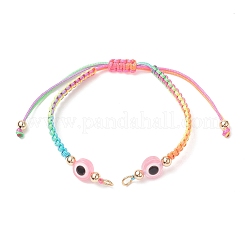 Fabricación de pulseras de eslabones de hilo de nailon trenzado ajustable&nbsp;AJEW-JB01159