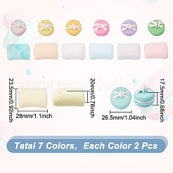 21 Stück 14 Stil Mini handgemachte Polymer Clay Imitation Marshmallow/Macaron Modell&nbsp;DJEW-CA0001-35