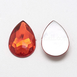 Acryl Strass Cabochons flach zurück&nbsp;GACR-Q010-10x14-06