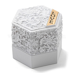Cajas de almacenamiento de anillos de plástico hexagonales en relieve&nbsp;CON-P020-C01