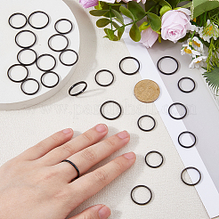24pxcs 6 Stile 2mm polierter schlichter Kuppel-Fingerring für Mädchen und Frauen&nbsp;RJEW-DC0001-21