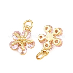 Messing ebnen Zirkonia Charms&nbsp;KK-Q085-14G-02