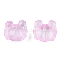 Perles de verre peintes par pulvérisation transparent&nbsp;LS-GLAA-N035-026-C05