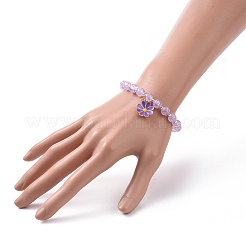 Legierungs-Emaille-Blumen-Charme-Armbänder&nbsp;BJEW-JB09046