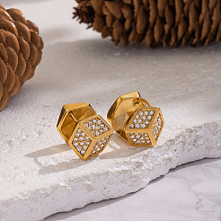 Pendientes de aro de acero inoxidable 304 con forma de cubo&nbsp;EU5379