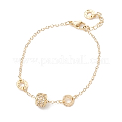 Gliederarmbänder aus Messing mit Zirkonia-Perlen&nbsp;BJEW-JB13051
