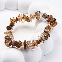 Stretch-Armbänder aus natürlichen Rutilquarz-Chip-Perlen für Frauen und Männer&nbsp;BJEW-L038-01A