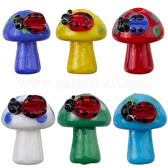12pcs 6 Farben handgemachte Bunte Malerei-Perlen&nbsp;LAMP-SC0001-86