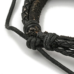 Geflochtene Kordelarmbänder aus PU-Kunstleder&nbsp;BJEW-G709-07B-AS