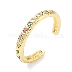Polsini aperti in ottone con micro pavé di zirconi&nbsp;LS-RJEW-Z145-08G