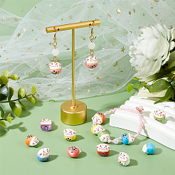 36 pièces de perles en porcelaine faites à la main de 9 couleurs&nbsp;PORC-OC0001-04