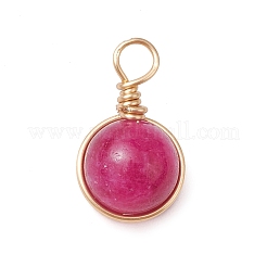 5 pendentif en fil de cuivre enveloppé de jade malaisien naturel teinté&nbsp;PALLOY-JF03333