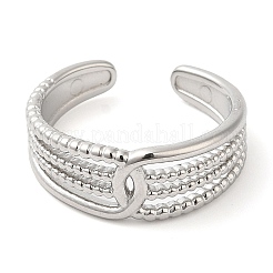Bague ouverte creuse en acier inoxydable 304 anti-ternissement pour femme&nbsp;RJEW-I098-28P