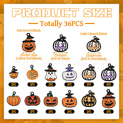 36pcs 12 Arten Halloween-Legierungs-Emaille-Anhänger&nbsp;ENAM-TA0003-51