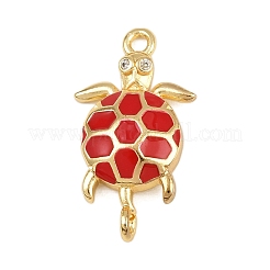 Dijes de conector de tortuga marina de latón esmaltado&nbsp;KK-I352-37G