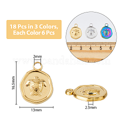 18 stücke 3 farben ionenbeschichtung (ip) 304 edelstahl anhänger sets&nbsp;STAS-DC0014-12