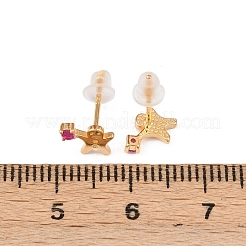 925 Sterling Silber Zirkonia Ohrstecker&nbsp;EJEW-F394-01A-G