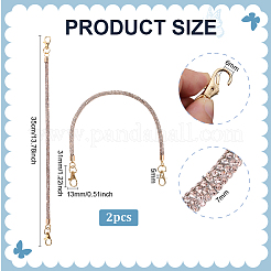 2 asa redonda para bolso con cordón de aleación y rhinestone&nbsp;AJEW-PH0007-73C
