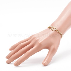 Messing Micro Pave klare Zirkonia Link Armbänder&nbsp;BJEW-JB06105-01