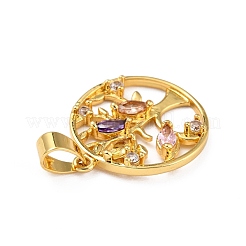 Pendenti in zirconi cubici colorati in micro pavè di ottone&nbsp;ZIRC-A021-27G