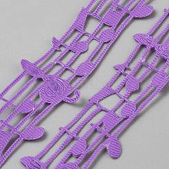 Ruban de bordure en dentelle de note de musique en polyester&nbsp;OCOR-WH20009-03A