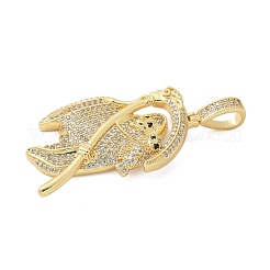 Pendentifs avec zircon cubiques à micro-pavés en laiton&nbsp;KK-P293-35C-G