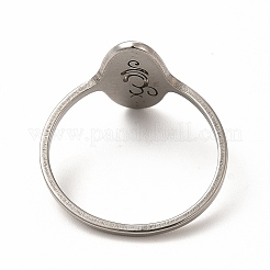 Anlaufgeschützter Fingerring aus 201 Edelstahl mit Yoga-Motiv für Damen&nbsp;RJEW-K239-16P
