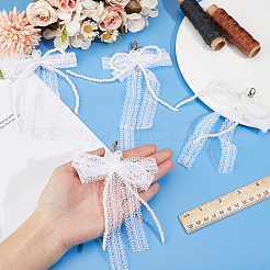Schuhanhänger aus Polyesterspitze mit Schleife&nbsp;DIY-WH0060-65A