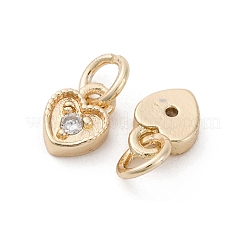 Breloques en laiton avec zircone cubique de micro pave&nbsp;KK-C071-09KCG