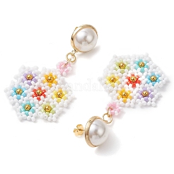 Aretes colgantes con cuentas de vidrio&nbsp;EJEW-MZ00324