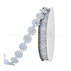 Funkelndes Spitzenband aus Polyester mit Blumen&nbsp;OCOR-WH0105-095B