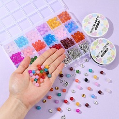 DIY-Sets zur Herstellung von Armbändern aus runden Glasperlen&nbsp;DIY-YW0012-08