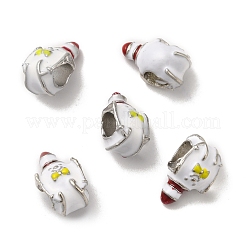 Thème de noël alliage émail perles européennes&nbsp;PALLOY-D058-01P-05