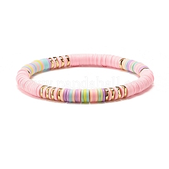 Ensemble de bracelets extensibles de perles heishi en argile polymère et hématite synthétique&nbsp;BJEW-JB07381