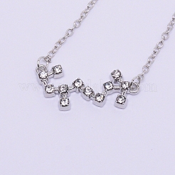 Collane di pendenti con strass in lega&nbsp;NJEW-WH0007-02J