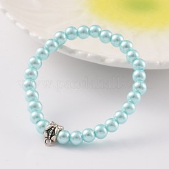 Verre ronde bracelets perles perles extensibles&nbsp;BJEW-JB02169