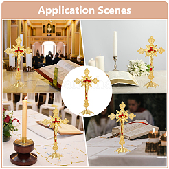 Religion Legierung Kruzifix Kreuz Statue Display Dekorationen&nbsp;DJEW-WH0043-92