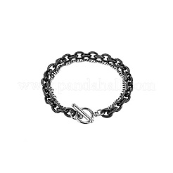 Zweifarbige Armbänder aus Edelstahl 201 mit doppelter Lage&nbsp;FS-WGC755C-03