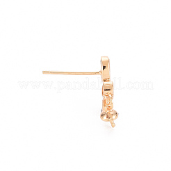 Messing Micro Pave klare Zirkonia Ohrring Zubehör&nbsp;KK-T062-220G-NF