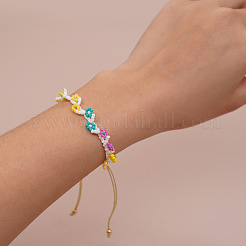 Handgefertigte Armbänder aus Glasperlen mit gewebten Blumenmotiven&nbsp;RV1845