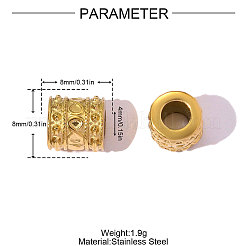 Säule 304 Edelstahl europäische Perlen&nbsp;STAS-OY007-72G