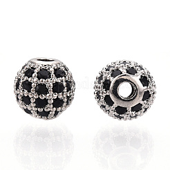 Cremagliera in ottone placcatura perline zirconi&nbsp;X-ZIRC-S001-6mm-B03