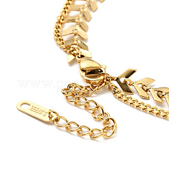 Collar de doble capa con eslabones de ojo de caballo de rhinestone de cristal y turquesa sintética&nbsp;NJEW-P229-10G