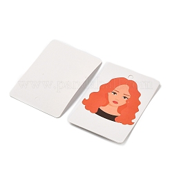 112 espositore rettangolare con motivo a ragazza per orecchini&nbsp;DIY-PH0013-45