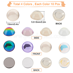 Cabochon in vetro trasparente 40 pz 4 colori&nbsp;GLAA-SC0001-41