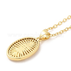 Collier à pendentifs en laiton et zircone cubique&nbsp;LS-NJEW-I125-01D